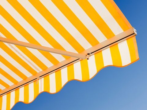 Striped awning