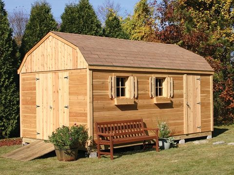 Wooden storage shed